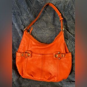 Orange Leather Tignanello purse